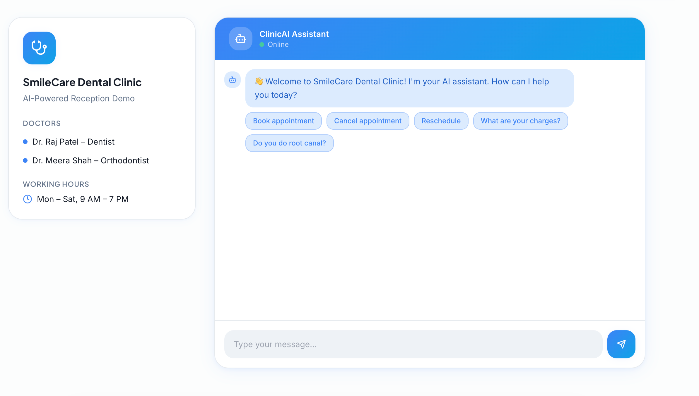Conversational booking interface for patients